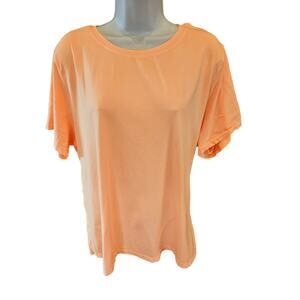 Fabletics orange short sleeve active running yoga top quick dry stretch XL (?) #